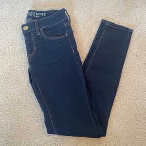 AE Dark Wash Super Stretch Jeggings - 00 SHORT